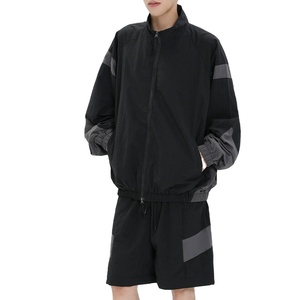 Wholesale Custom Men Terry Zip-Up Windbreaker Jacket & Shorts Two-Piece <b>Set</b> Plus Size Summer Tracksuit 2026 - Product Image 3
