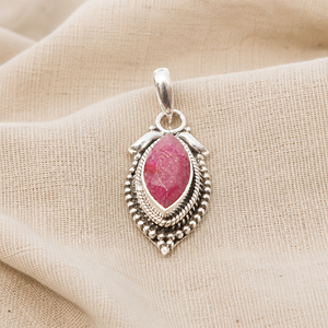 Natural Marquise Pink <b>Ruby</b> Gemstone Pendant Pure 925 Sterling Silver Rose Gold Plated Handmade Minimalist Jewelry Gift for Party - Product Image 5