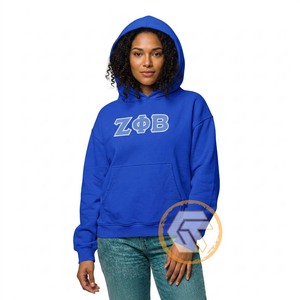 GREEK TREASURES Sudadera con Capucha Personalizable para Adultos, Invierno, Zeta Phi Beta, para Mujer, con Bordado a Máquina en la Parte Delantera, Transpirable, 500g, Algodón - Product Image 1