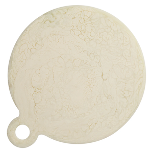 Tabla de cortar redonda de mármol con asa, color crema natural, tablas para cortar y servir - Product Image 1