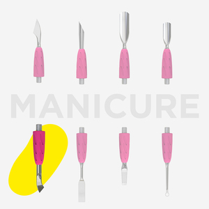 UNIQ-14 (Lame Courbée) Repousse-cuticules en silicone avec poignée souple, repousse-cuticules uniques Staleks, pour usage en salon de beauté, repousse-cuticules pour ongles en acrylique - Product Image 2