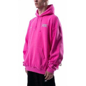 เสื้อฮู้ดสีชมพูโอเวอร์ไซส์สำหรับผู้ชาย ระบายอากาศได้ดี ขายส่ง ลายกลิตเตอร์ พิมพ์ลายด้านหน้า มีกระเป๋า ผ้าฝ้ายฟลีซ ระบายอากาศได้ดี เหมาะสำหรับใส่ในฤดูใบไม้ร่วง - Product Image 1