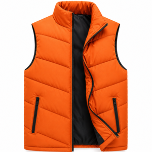 <b>Men's</b> <b>Warm</b> Quilted Puffer Vest Full Zip High Neck Sleeveless <b>Jacket</b> for Cold Weather Activities - Product Image 5