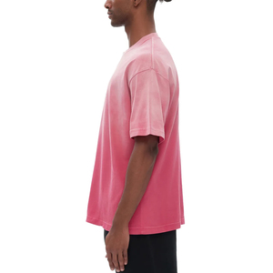 Rose Pink Acid Washed Men's <b>T</b>-Shirts Custom Graphic Print Blank Vintage Drop Shoulder 100% Cotton Loose Fit Printed High Street - Product Image 3