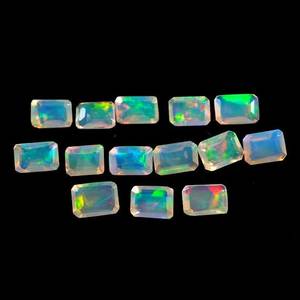 Ópalo Etíope Welo de Grado OPAL, Corte Octogonal, Color Fuego, 2 Quilates, Juego de Colores, Piedra de Nacimiento de Octubre, Gema Natural Suelta, Tercera Calidad - Product Image 2