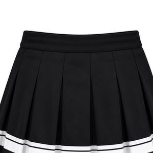 Jupe plissée noire et blanche sublimée pour cheerleading, bas de tenue de sport d'équipe, vêtements d'entraînement athlétique, performance et compétition - Product Image 4