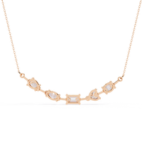 Pendentif breloque multi-formes en diamant de laboratoire, plaqué or 14 carats, luxe certifié IGI, ovale, cœur, marquise