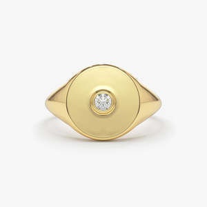 Anillo de Plata de Ley 925 Chapado en Oro con Textura Acolchada, Joyería Fina y Elegante para Mujer, Anillo de Signo del Pulsador para Bodas y Fiestas - Product Image 3