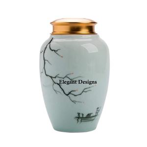 Urna de cremación recubierta de polvo negro, forma redonda, calidad superior, gran oferta, urna americana, elegante, barata, venta al por mayor - Product Image 2