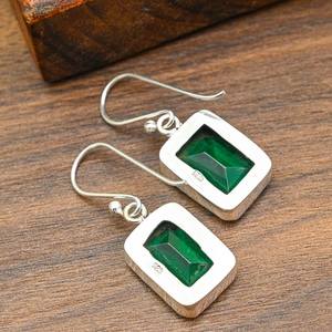 Pendientes de diopsido cromado, plata de ley 925, joyería artesanal, pendientes naturales, regalo para mujer - Product Image 6