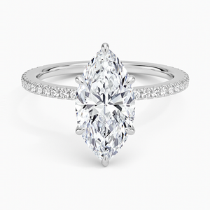BOJ <b>Ring</b> 048 Marquise Cut 925 <b>Silver</b> Demi Three Quarter Coverage Diamond <b>Ring</b> 2ct D Color VVS1 Moissanite GRA Certified Sale - Product Image 1