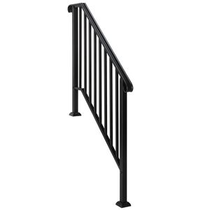 Corrimano in Ferro Nero Opaco a 3 Livelli per Esterni, Modelli D0102XU7QNW e D0102H2J0UY, Componenti per Scale - Product Image 3