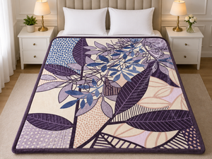 OS Premium Leaf Pattern Double Bed <b>Blanket</b> | <b>Soft</b> Plush <b>Blanket</b> | OEM & Wholesale - Product Image 3