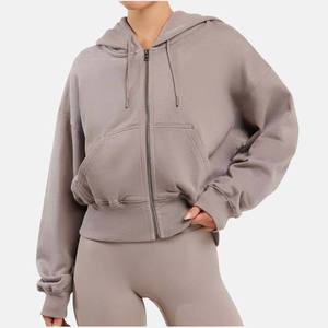 เสื้อฮู้ดดี้ผ้าฝ้ายแบบยูนิเซ็กซ์ขายส่งปี 2026 เสื้อฮู้ดดี้ผู้หญิงแบบมีซิป เสื้อฮู้ดดี้สีดำสุดเท่สไตล์สตรีทแวร์ พร้อมซิปคู่ บริการ OEM - Product Image 1