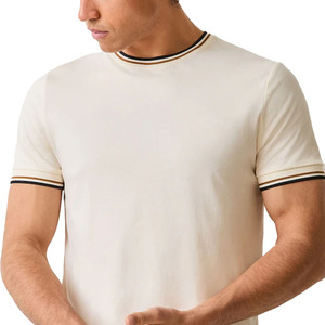 Camiseta de cuello redondo para hombre, manga corta, tejida, lisa, informal, para uso diario, con logo personalizado, proveedor mayorista de Pakistán y China, personalizable. - Product Image 2