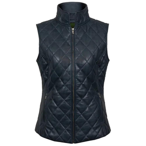 High Quality Customized Stylish <b>Leather</b> <b>Vest</b> Biker Fashion Waterproof Women's <b>Leather</b> <b>Vest</b> With OEM Service - Product Image 5