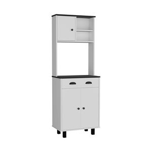 Dispensa da cucina Salem con 2 ante, 2 ripiani aperti e cassetto, con soluzione di archiviazione unica - Product Image 6