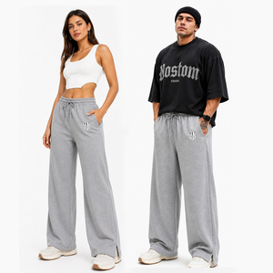 Pantalones Deportivos Unisex de Pierna Ancha 2026, Pantalones de Chándal de Algodón y Felpa para Entrenamiento, Pantalones Holgados para Ejercicio Físico - Product Image 1