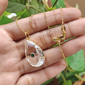 Gemstone Hydro Quartz Cubic Zircon Statement Teardrop Minimalist Latest Design 18k Gold Plated Women's <b>Accessories</b> <b>Wedding</b> Gift - Product Image 5