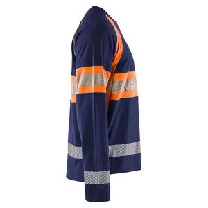 Camisetas de trabajo de alta visibilidad con cinta reflectante para construcción, camisetas de manga larga para trabajadores - Product Image 3