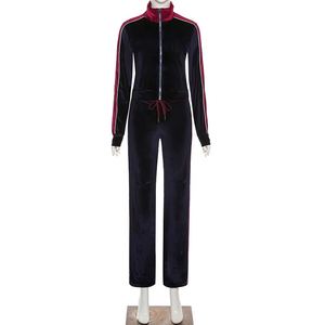 Ensemble de survêtement en velours pour femme, taille adulte, en velours, décontracté, pour sports d'hiver, personnalisé, uni, coupe ajustée, en mélange de coton, vente en gros - Product Image 6