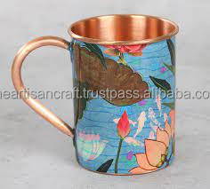 New Enamel <b>Printed</b> Bear Copper Mug Eco-Friendly Custom Logo Hand Grip Artisan Craft Direct Manufacturer Wholesaler From India - Product Image 2