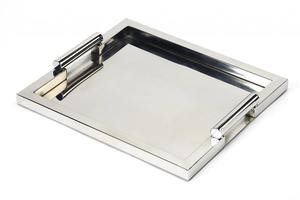 Craft Emporium Exports LCa-260 Bandeja de Servir Rectangular Moderna de Metal Decorativa con Asas, Diseño Art Deco con Patrón de Naturaleza Muerta - Product Image 2
