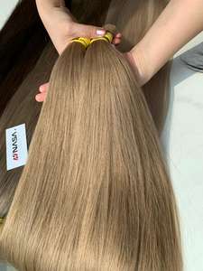 ผมต่อเวียดนามแท้ สีน้ำตาลอ่อน แบบตรง 60 ซม. คุณภาพดีเยี่ยม แบบซุปเปอร์ดับเบิ้ลดรอน น้ำหนัก 100 กรัม ราคาขายส่ง - Product Image 4