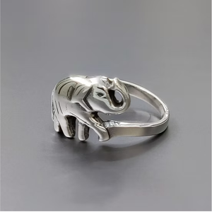 Dainty Modern <b>Elephant</b> Solid Silver Ring Beautiful High Polish Animal Design Hypoallergenic Simple Bands - Product Image 2