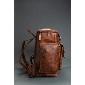 Genuine Leather Brown <b>backpack</b> <b>Large</b> Capacity Multi-Function Waterproof Business Bag Trendy <b>School</b> Man For Travel - Product Image 2