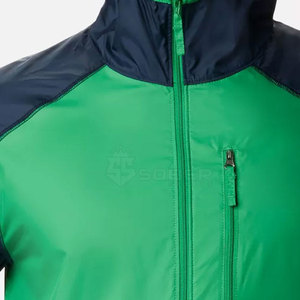 Men's Hooded Color Blocking <b>Racer</b> <b>Jacket</b> Waterproof Polyester Autumn Sporty Zipper Closure Regular Fit - Product Image 3