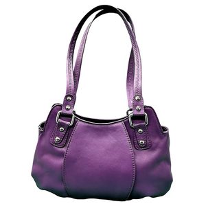 Bolso de Hombro Wriza Fashion Morado de Cuero Genuino para Mujer con Cierre de Cremallera, Diseño Espacioso y Herrajes Metálicos Duraderos - Product Image 1