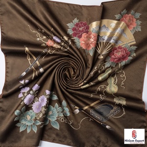 High Quality Custom Printed Short <b>Scarf</b> Fabric Private Label OEM ODM Textile Manufacturer Fashion Accessories Export Factory - Product Image 4