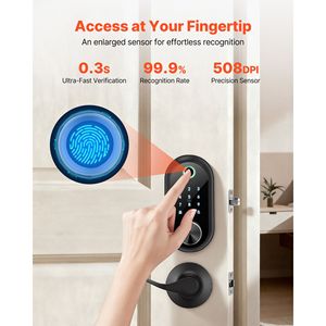 Set Serratura Porta con Impronta Digitale - Maniglia Biometrica Elettronica con Touchscreen e Chiusura Automatica per Porte in Legno - Product Image 3