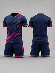 Diseña Tu Propio Uniforme de Fútbol Personalizado de Alta Calidad para Hombre Adulto, Conjunto con Relieve, 100% Poliéster Transpirable, Cuello en V, Manga Corta - Product Image 1