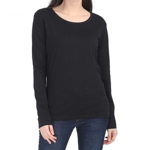 Classic women V neck t shirt soft cotton Long sleeve casual top comfortable breathable fabric everyday wear and online sale - Product Image 3