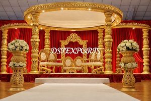 Round Design Indian Wedding Radhika Mandap Indian Wedding Triple Pole Mandap Decoration Hindu Wedding Ceremony FRP Mandap Decor - Product Image 3