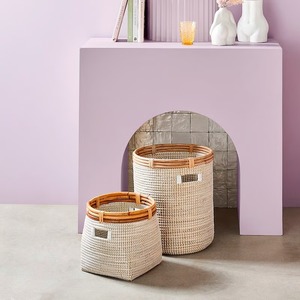 Seagrass basket with rattan rim Handmade Storage Basket Wholesale eco-friendly Made Viet Nam - Product Image 4