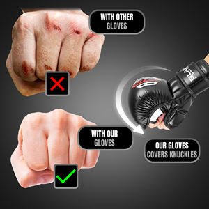 ถุงมือ MMA แบบกำหนดเองสำหรับการฝึกซ้อมสปาร์ริง กราปลิง และคิกบ็อกซิ่ง |   ถุงมือต่อสู้มวยไทย UFC ระดับมืออาชีพ - Product Image 5