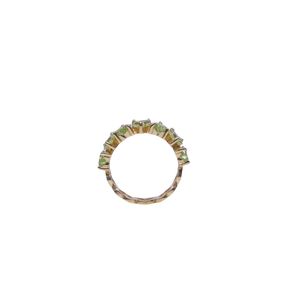 Gemvanity Wedding Wear 925 Sterling Silver 14K Gold Plated Natural Peridot Gemstone <b>Women's</b> Classic Lovers Channel <b>Set</b> <b>Ring</b> - Product Image 4