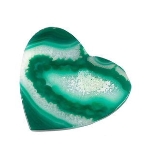 Posavasos de ónix verde de alta calidad en forma de corazón, de piedra de cristal, para bebidas, con soporte para café, para el hogar. - Product Image 5