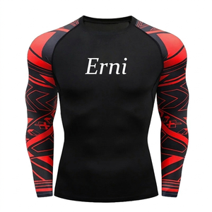 Camiseta de compresión de manga larga para hombre, Rash Guard, ajuste ceñido, ropa de gimnasio, secado rápido, top de natación, venta al por mayor - Product Image 2