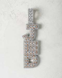 Custom Iced Out Moissanite Letter Pendant 925 Sterling Silver Rose Gold Plated Hip Hop Jewelry <b>Gift</b> - Product Image 3