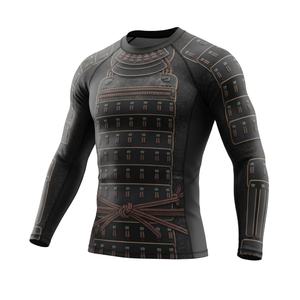 T-shirt de compression respirant pour homme à manches longues 220g Rash Guard BJJ Grappling MMA Fight Wear Sports Top (Spandex/Polyester) - Product Image 1