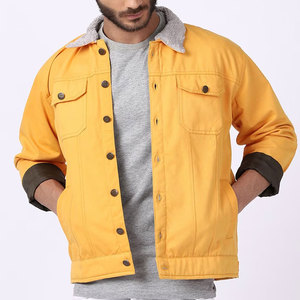 Solid Color New Fashion Comfortable Men's Denim Jacket 100% Cotton Casual Wear for Winter Streetwear with Front Logo And Pockets - Product Image 1