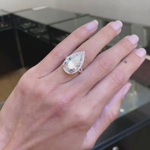 8.40 Carat Lab-Grown Pear Cut Sapphire IGI Certified 14K Yellow Gold Classic Engagement & Wedding <b>Ring</b> for Parties - Product Image 2