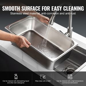 Set di 6 Vasche Professionali in Acciaio Inox da 0,8 mm di Spessore, Profondità 6 Pollici, per Riscaldamento e Mantenimento Cibi nei Ristoranti, Misura Standard, Antiaderenti - Product Image 3