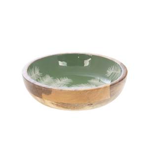 Bol en bois émaillé fait main, écologique et durable, style américain, motif floral et oiseaux, pour servir des aliments, vaisselle, ustensiles de cuisine, décoration - Product Image 2