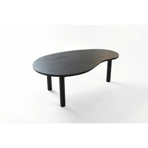 Minimalist Oval Wood Coffee Table With Curved Design For Living Room - Product Image 5
