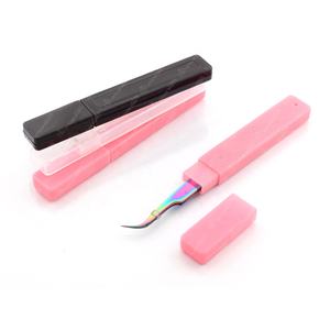 Pince à épiler pour extensions de cils avec logo personnalisé Marque privée Pince à cils en acier inoxydable à poignée diamantée Disponible en différents modèles - Product Image 6